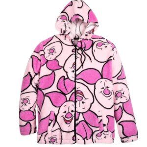 Disney Parks Piglet Fleece Zipped Hoodie Jacket - Pink - sz XXL